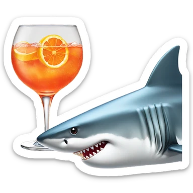 shark with an aperol spritz sticker