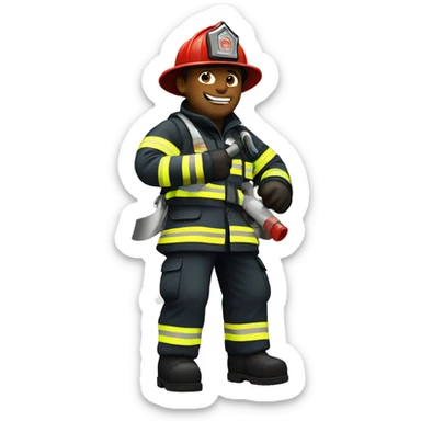 fire fighter fighting a fire sticker