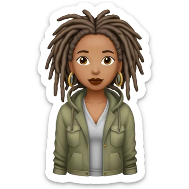 Black woman with locs outfit sticker