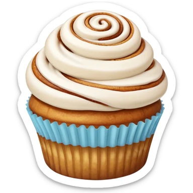 cinnamon roll cupcake sticker