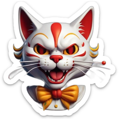 Gato y payaso  sticker