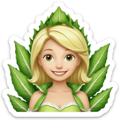 Femme blonde 👩🏼 déguisée en costume d’endive géante  sticker