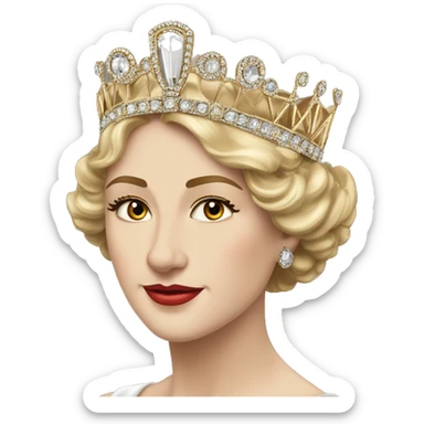 art deco queen mary 20's tiara gold crystals sticker