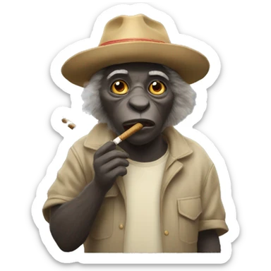 Rata con cigarro  sticker