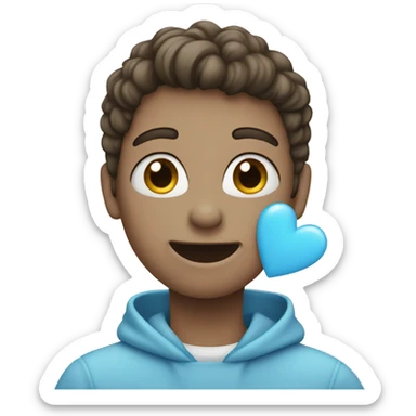 sky blue heart sticker