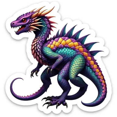 Gothic badass cool complex exotic colorful aesthetic-scenery-Fakémon-creature (full body) sticker