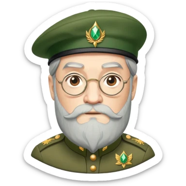 Dumbledore green beret hat with decoration pattern sticker