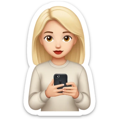 Girl caring a phone case in one hand  sticker