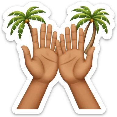 hands held up palms facing in sticker