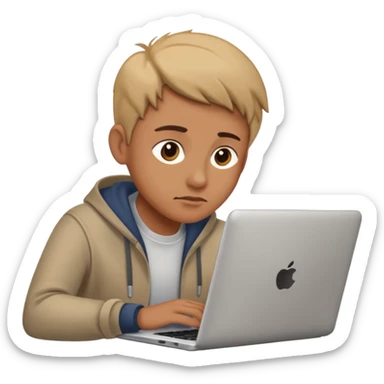 person working working on a laptop sticker