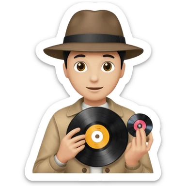 Record Collector + vinyl disc, Vintage Collectors. sticker