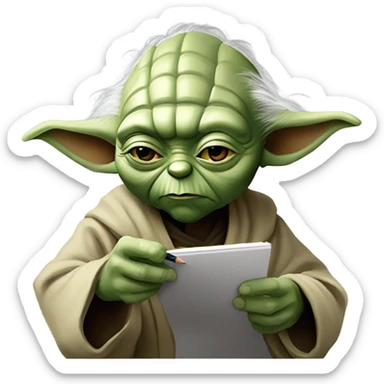 Master Yoda draws Mater Yoda's picture sticker