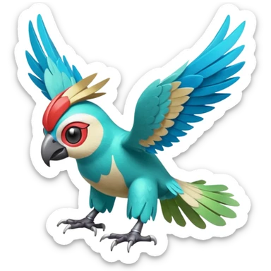 Meloetta-Hawlucha-Swablu-Trico-Pokémon-Fakémon-fusion-hybrid-creature sticker