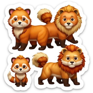 red panda lion sticker