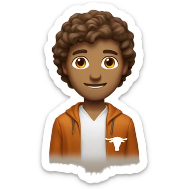 Brown haired White man in University of Texas Longhorn clothes sticker