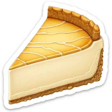 a sliced cheese cake on the white plate sticker