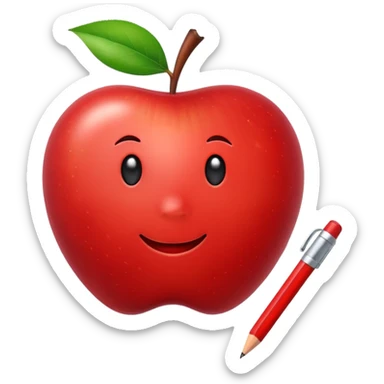 Apple white pencil emoticon sticker