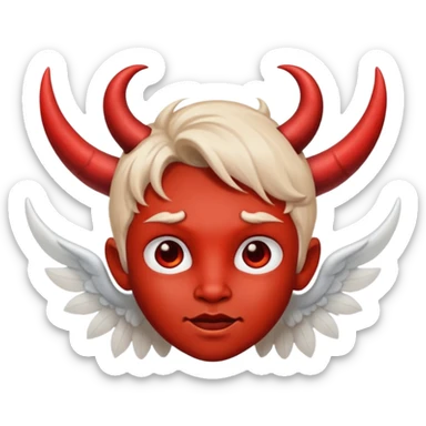 mush up the devil emoji with the angel one, I want it to be angel with devil horns sticker
