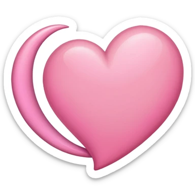 Pink crescent moon heart sticker