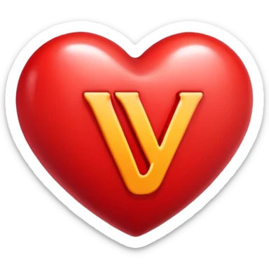 Heart with the letter Y inside  sticker