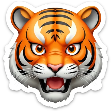 angry tiger face growling sticker