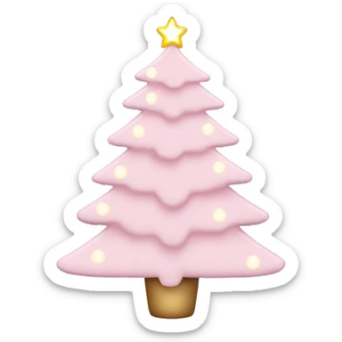 Light Pink Christmas tree with lights and ornaments sticker