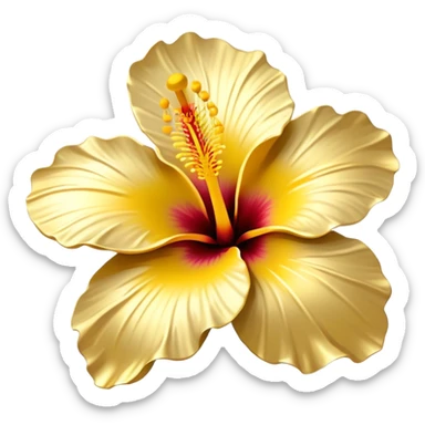 Gold hibiscus sticker