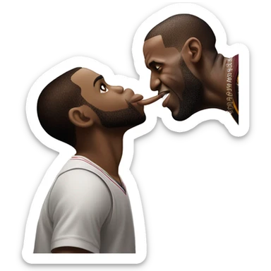 LeBron James kissing sticker