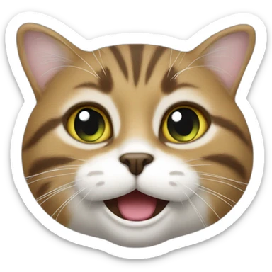 un chat avec un caca sur la tête sticker