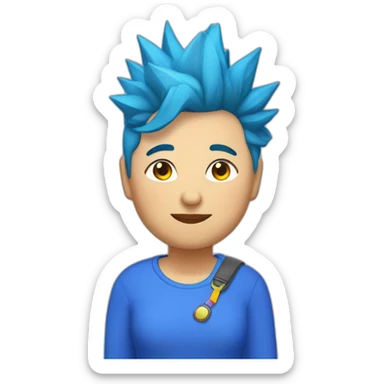 Older fat lesbian Chilean very short spiky bright blue hair sticker