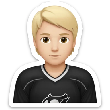 hockey player blonde hair black outfit sticker
