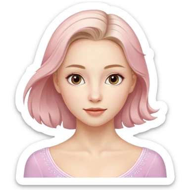 Cinematic Realistic Anna Shcherbakova figure skating Portrait, depicted with lifelike skin texture, subtle rosy undertones, and soft natural lighting that enhances the gentle contours of her face. sticker