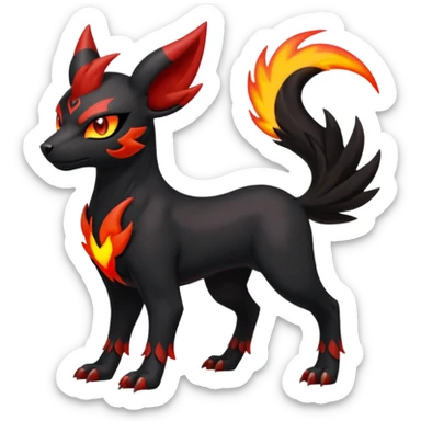 Darkrai-Litten-Houndoom-Meloetta-Fakémon-creature-hybrid-fusion, full body sticker