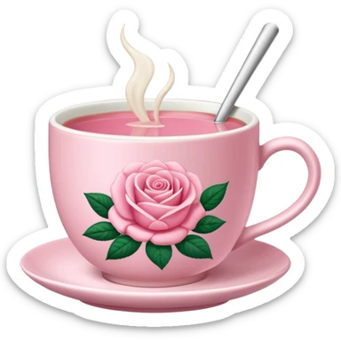 rose hot milk tea with tea cup ( no strraw) sticker
