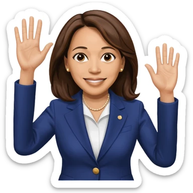 Kamala Harris waving sticker