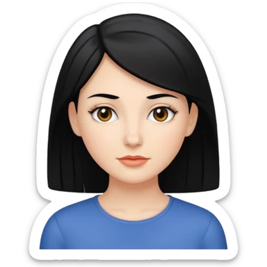 femme blanche avec des cheveux noir et lisse sticker