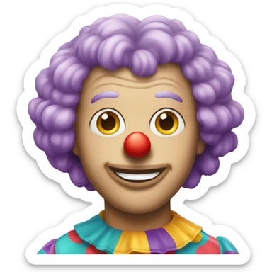 clown in a wig sticker