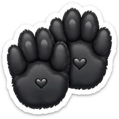two black puppy paws with a black heart around them sticker