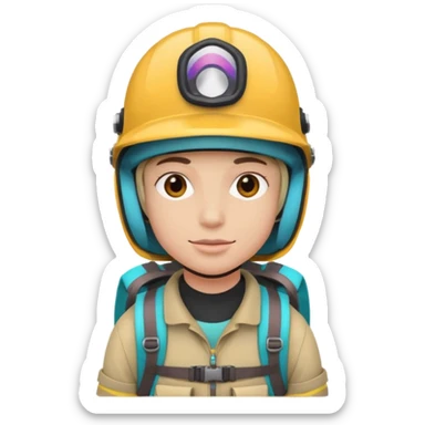 Colorful Helmeted Traveler sticker