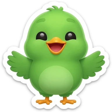 green chick belly laugh sticker