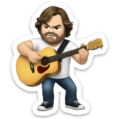 Jack black playing the guitar sticker