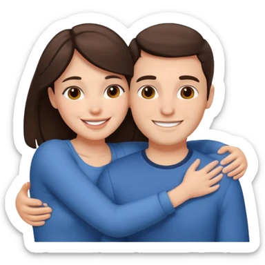 brunette white Couple sticker