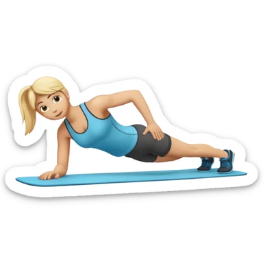 emoji of a fitness plank exercise sticker