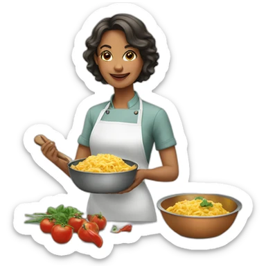 Femme dans la cuisine sticker