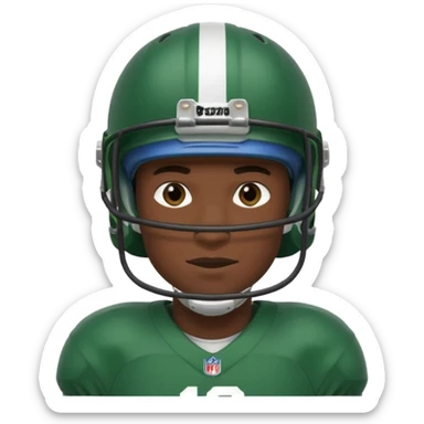 College football player helmet in dark green color ( black player ) sticker
