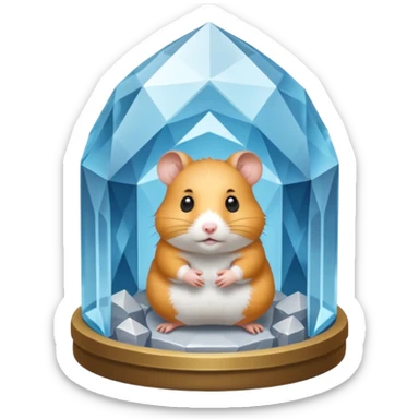 hamster in crystal castle sticker