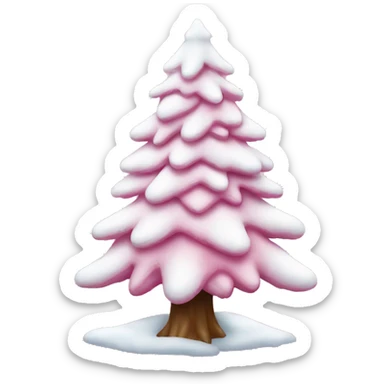 christmas tree with snow pink  sticker