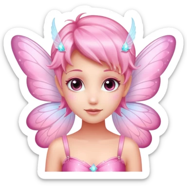 Pink fairy with pixie dust sticker