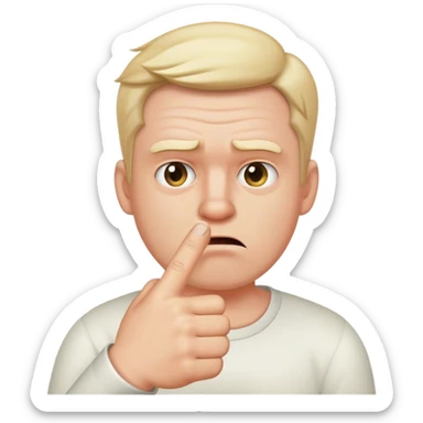 The disgruntled white man shakes his finger sticker