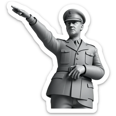 monochrome military portrait of boy sticker